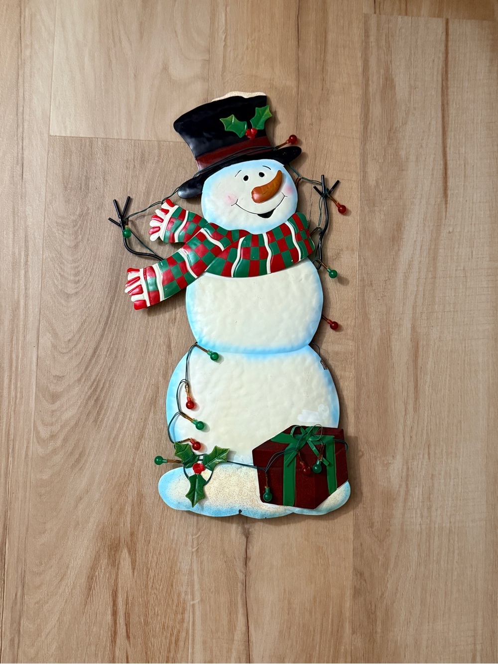 Festive Snowman Wall Decor - Red & Green Holiday Accent